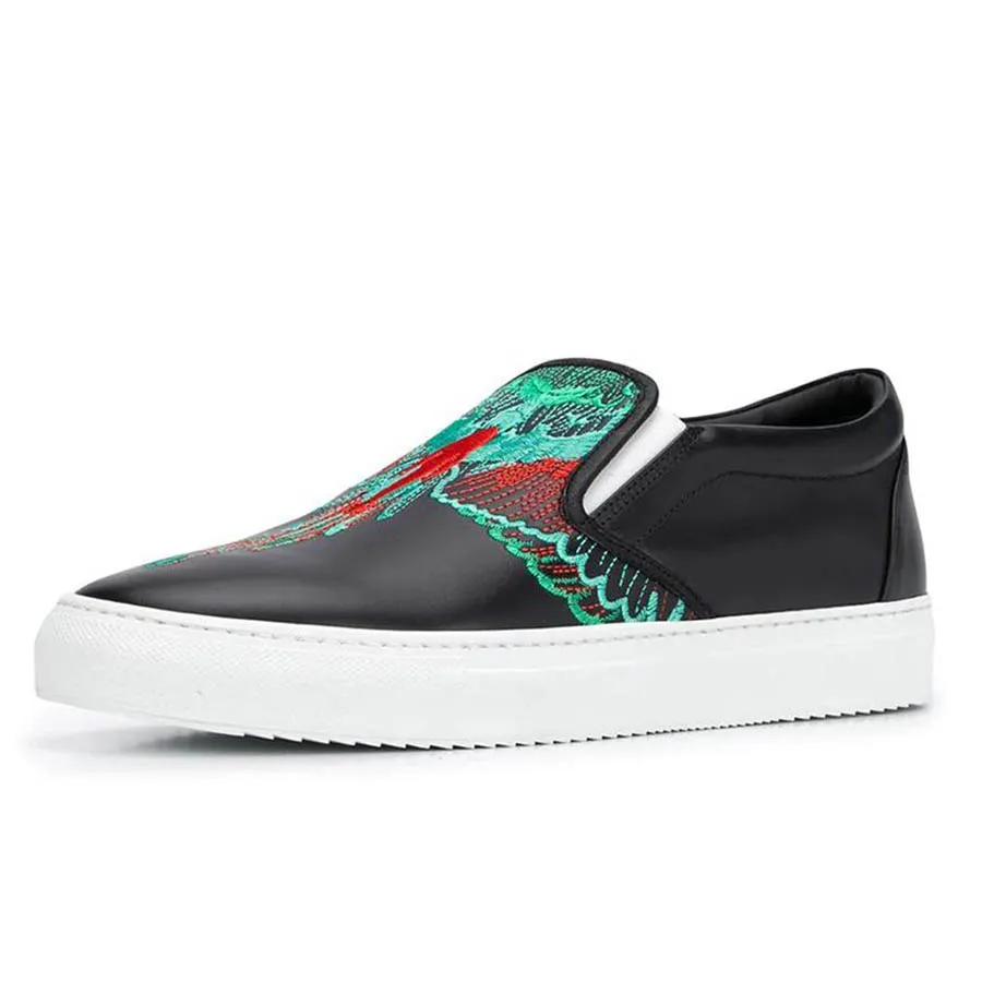 Giày Marcelo Burlon - Giày Marcelo Burlon County Of Milan Embroidered Wings Slip-On Sneakers Màu Đen - Vua Hàng Hiệu