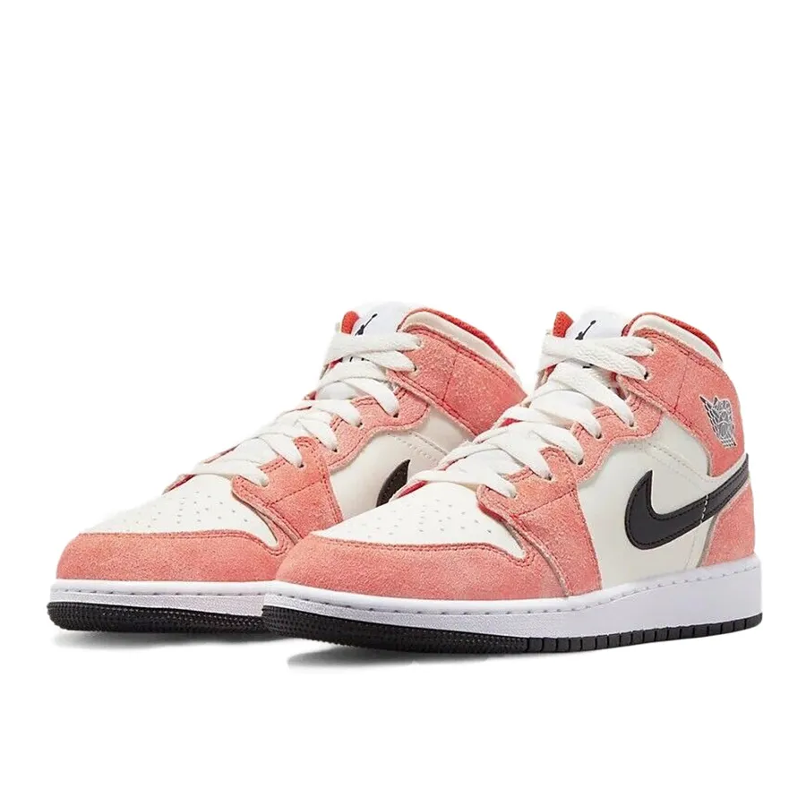 Giày Thể Thao Nike Air Jordan Mid Team Orange Sail Black DV1336-800 GS  Phối Màu Size