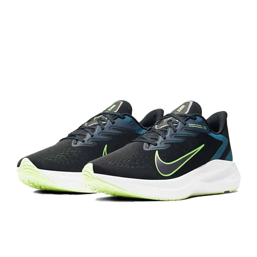 Giày Đen - xanh - Giày Thể Thao Nike Zoom Winflo 7 Màu Đen Xanh - Vua Hàng Hiệu