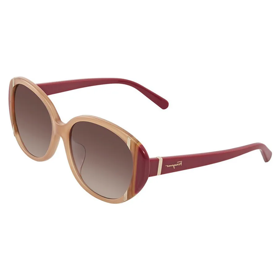 Kính mắt Salvatore Ferragamo Order - Kính Mát Salvatore Ferragamo Brown Oval Ladies Sunglasses SF842SA 729 58 Màu Nâu - Vua Hàng Hiệu