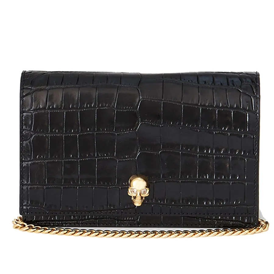 Túi xách Alexander Mcqueen - Túi Đeo Chéo Alexander Mcqueen Women's Small Skull Bag In Black 6130881HB0G1001 Màu Đen - Vua Hàng Hiệu