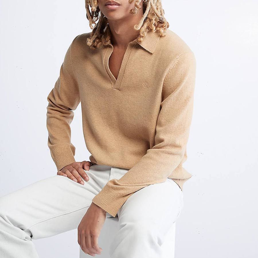 Mua Áo Len Polo Calvin Klein Merino Wool Blend Polo Sweater CK 40JP314210 -  Beige Màu Be Size XS - Calvin Klein - Mua tại Vua Hàng Hiệu h077418