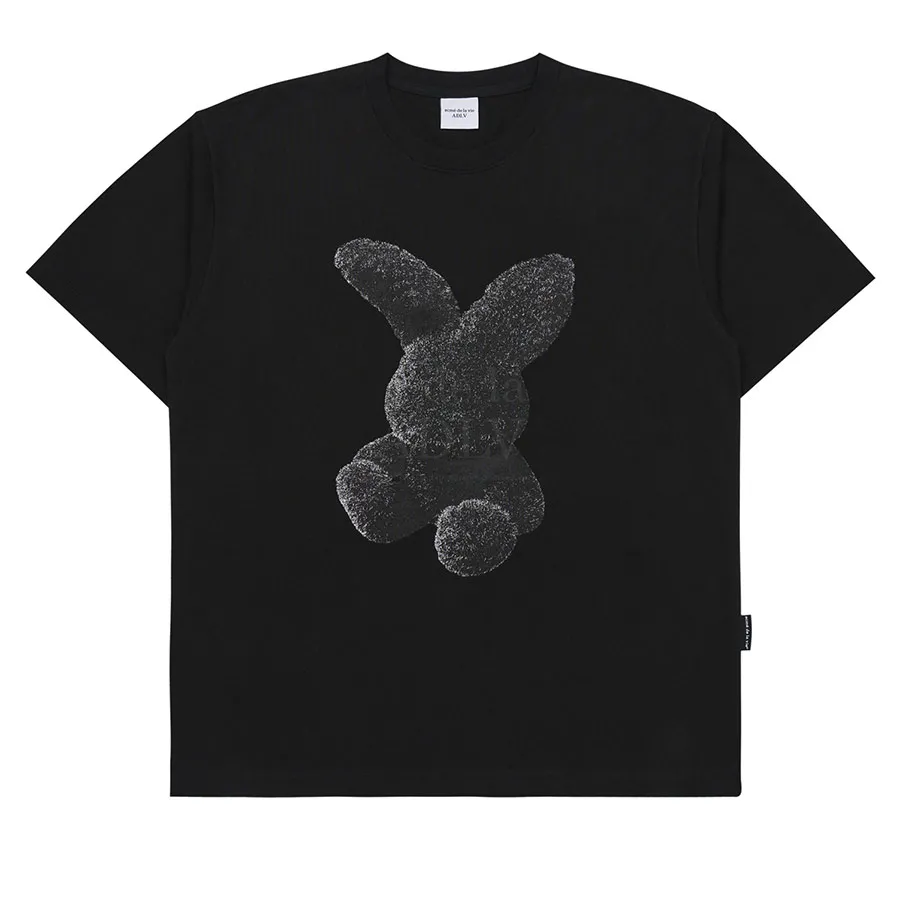 Acmé De La Vie - Áo Phông Acmé De La Vie ADLV Fuzzy Rabbit Short Sleeve T-Shirt Black Màu Đen Size 1 - Vua Hàng Hiệu