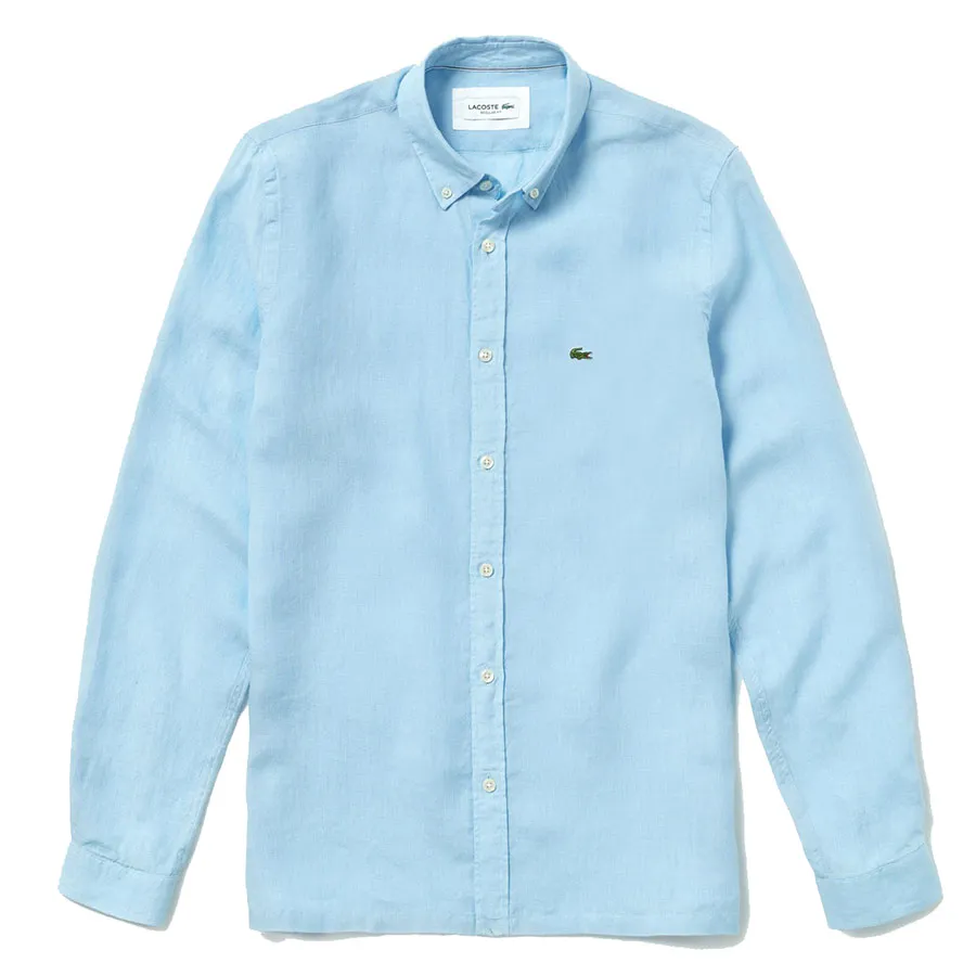 Áo Sơ Mi Lacoste Regular Fit CH4990 G5J Màu Xanh Nhạt Size M Vua