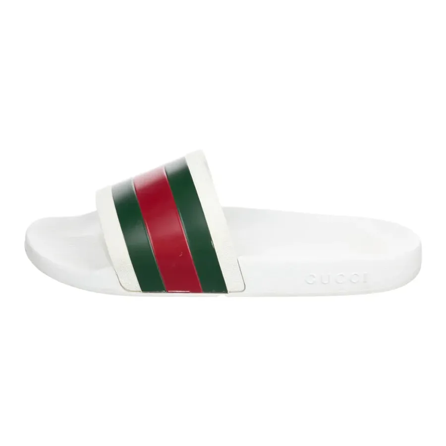 Dép Gucci Web Slide Sandal White Màu Trắng Size 40 Vua Hàng Hiệu
