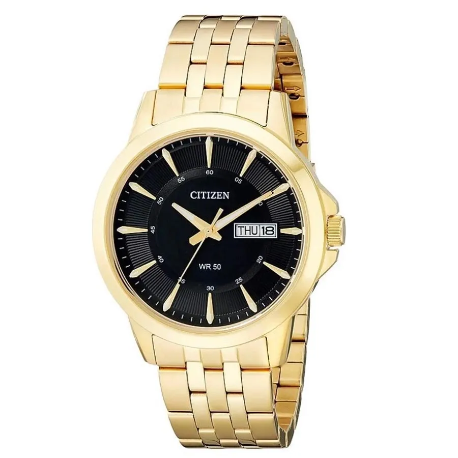 Citizen Vàng Gold - Đồng Hồ Nam Citizen BF2013-56E Kính Khoáng Size Mặt 41mm Màu Vàng Gold - Vua Hàng Hiệu