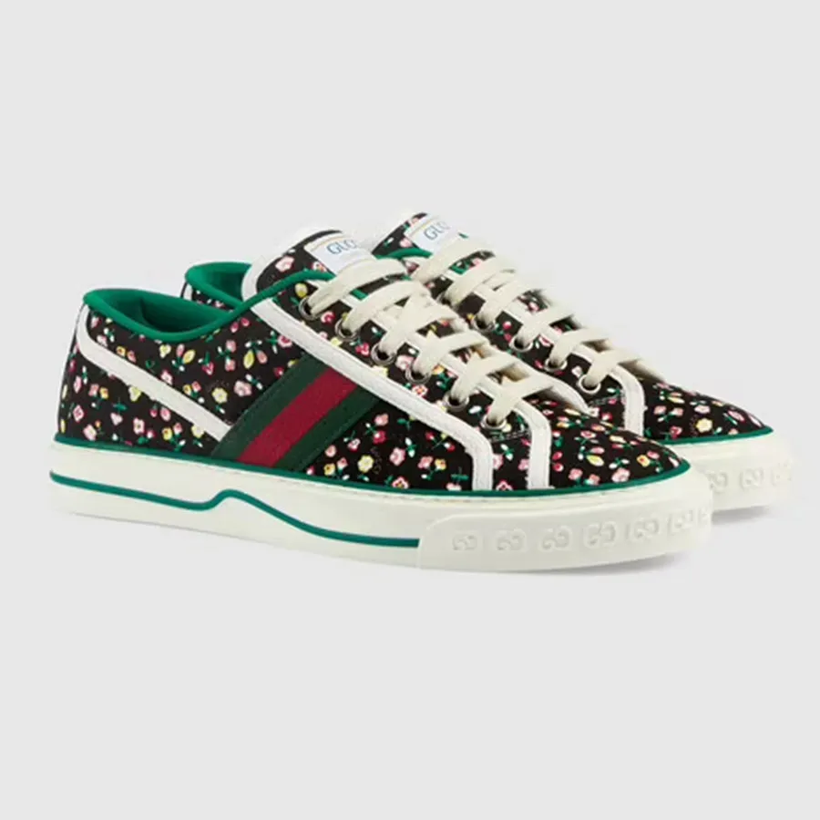 Giày Thể Thao Gucci x Liberty Of London Tennis 1977 'Floral Black