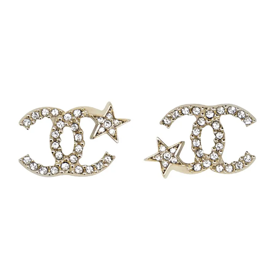 Trang sức Chanel - Khuyên Tai Chanel CC Cocomark Earrings Màu Vàng - Vua Hàng Hiệu