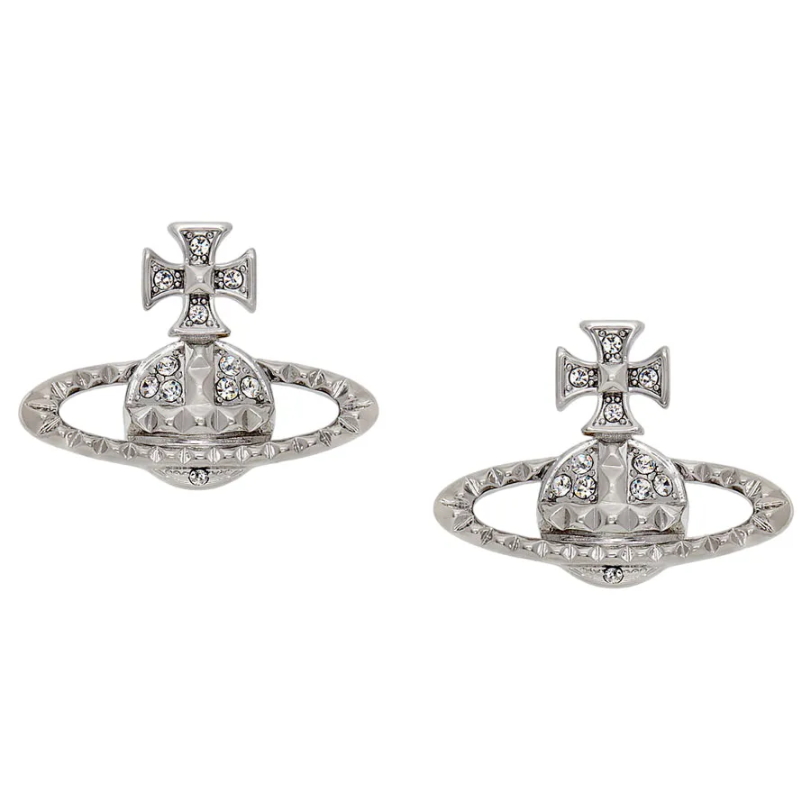 Vivienne Westwood - Khuyên Tai Vivienne Westwood Mayfair Bas Relief Earrings Màu Bạc - Vua Hàng Hiệu