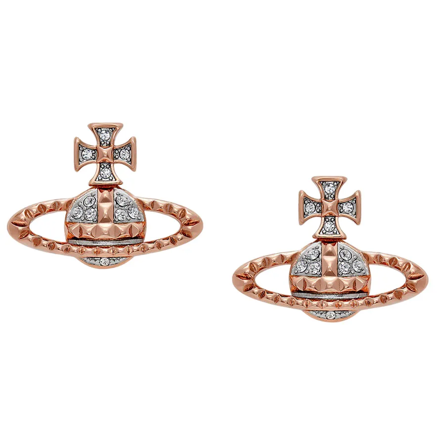 Khuyên Tai Vivienne Westwood Mayfair Bas Relief Earrings Màu Vàng Hồng