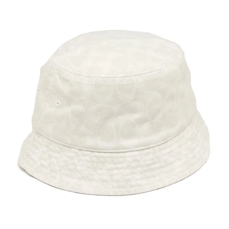 Mũ Coach Signature Denim Bucket Hat C9121 Màu Trắng Mũ nón Coach