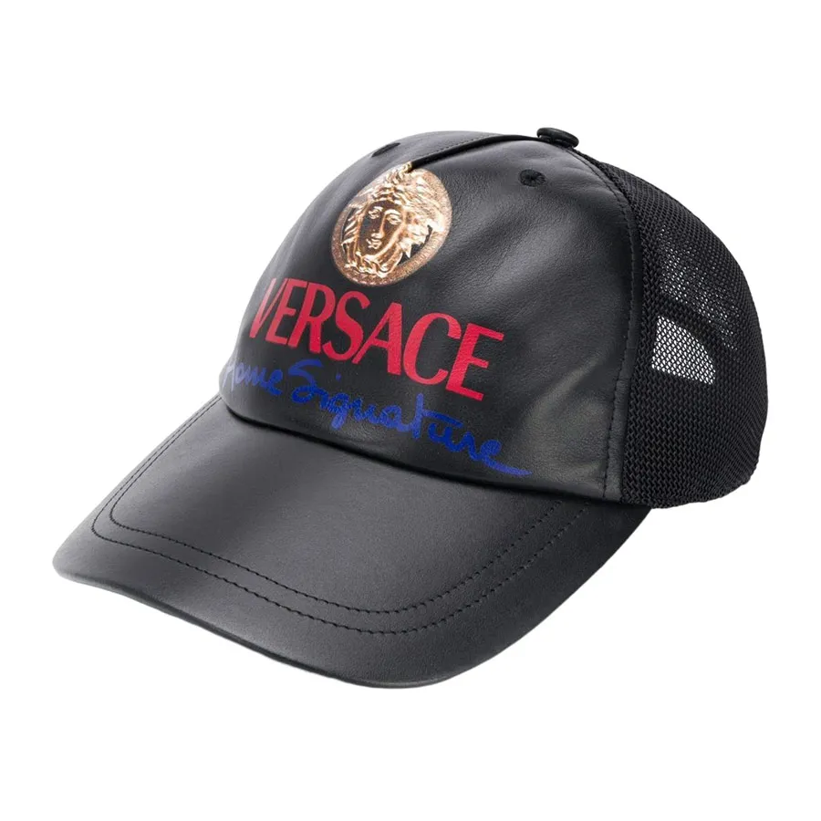 Mũ nón - Mũ Versace Logo Print Baseball Cap Black Màu Đen Size 57 - Vua Hàng Hiệu