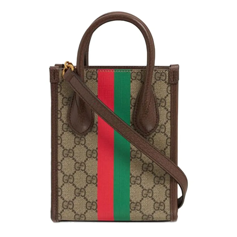 Túi Đeo Chéo Gucci Tiger GG Supreme Màu Nâu Đỏ
