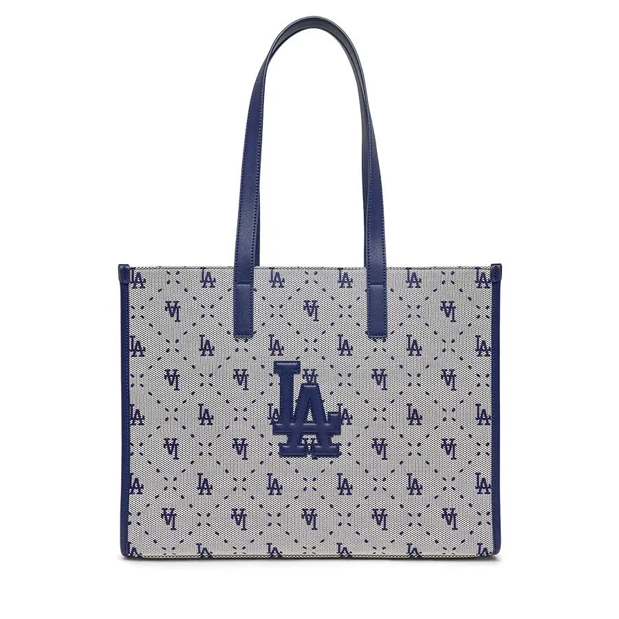 Túi xách Cotton / Polyester - Túi Tote MLB Big Diamond Monogram Jacquard LA Dodgers 3AORL013N-07NYL Màu Xanh Xám - Vua Hàng Hiệu