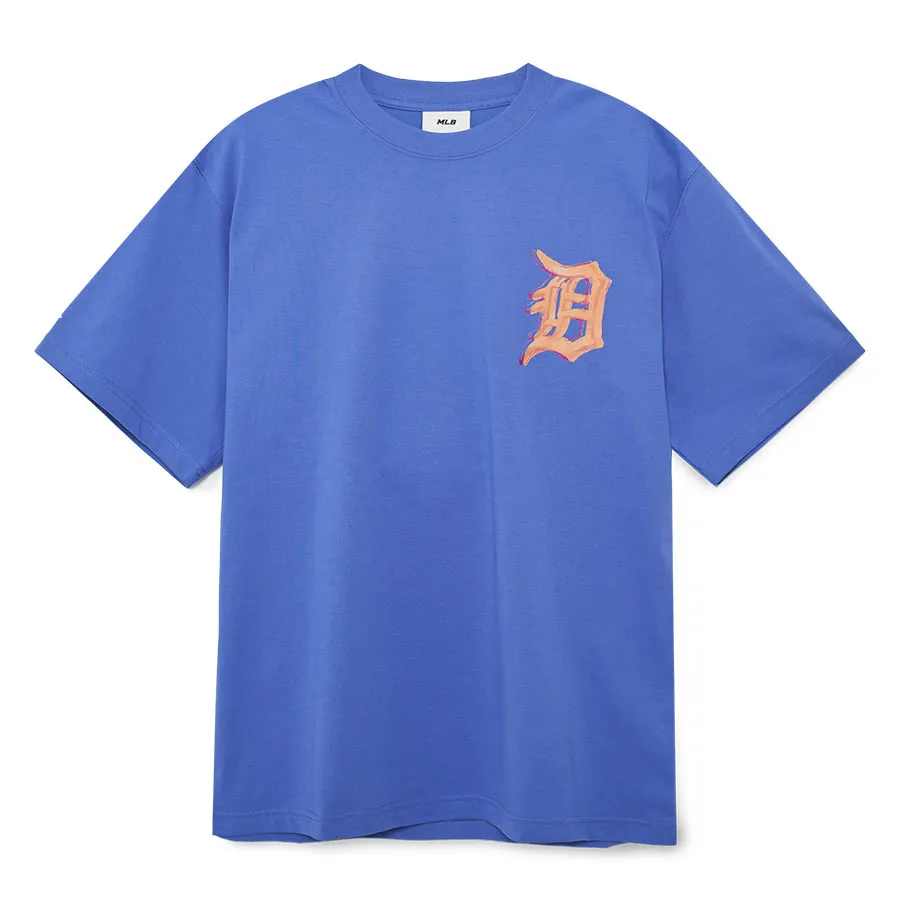 Thời trang MLB Xanh - Áo Phông MLB Pop Art Graphic Overfit Detroit Tigers Tshirt 3ATSL0233-46PPS Màu Xanh - Vua Hàng Hiệu