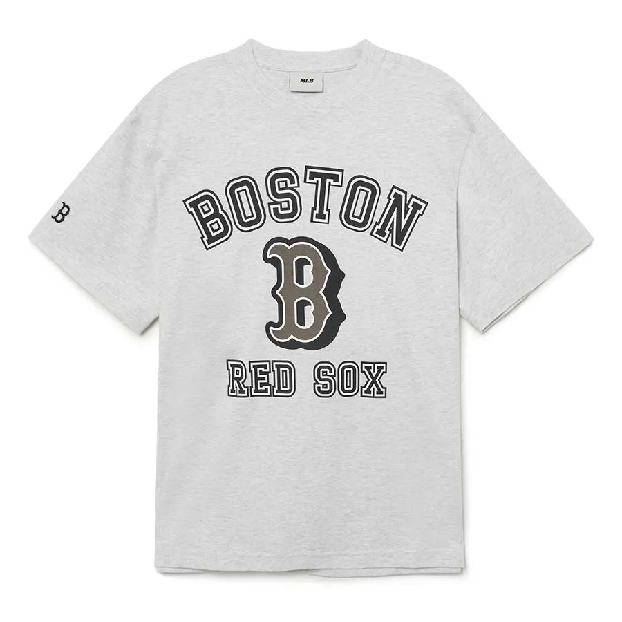 Áo Phông MLB Varsity Overfit Boston Red Sox Tshirt 3ATSV0233-43MGL Màu Xám Size M