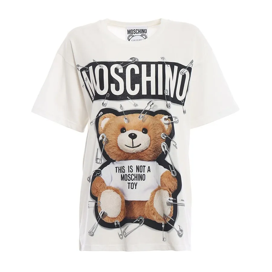 Áo Phông Moschino White Cotton T-shirt V070455402002 Màu Trắng Size S