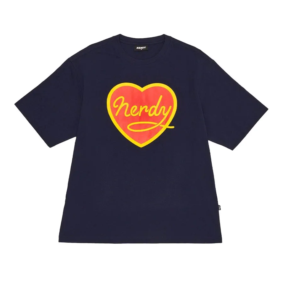 Nerdy - Áo Phông Nerdy Cursive Logo Heart Màu Xanh Navy - Vua Hàng Hiệu