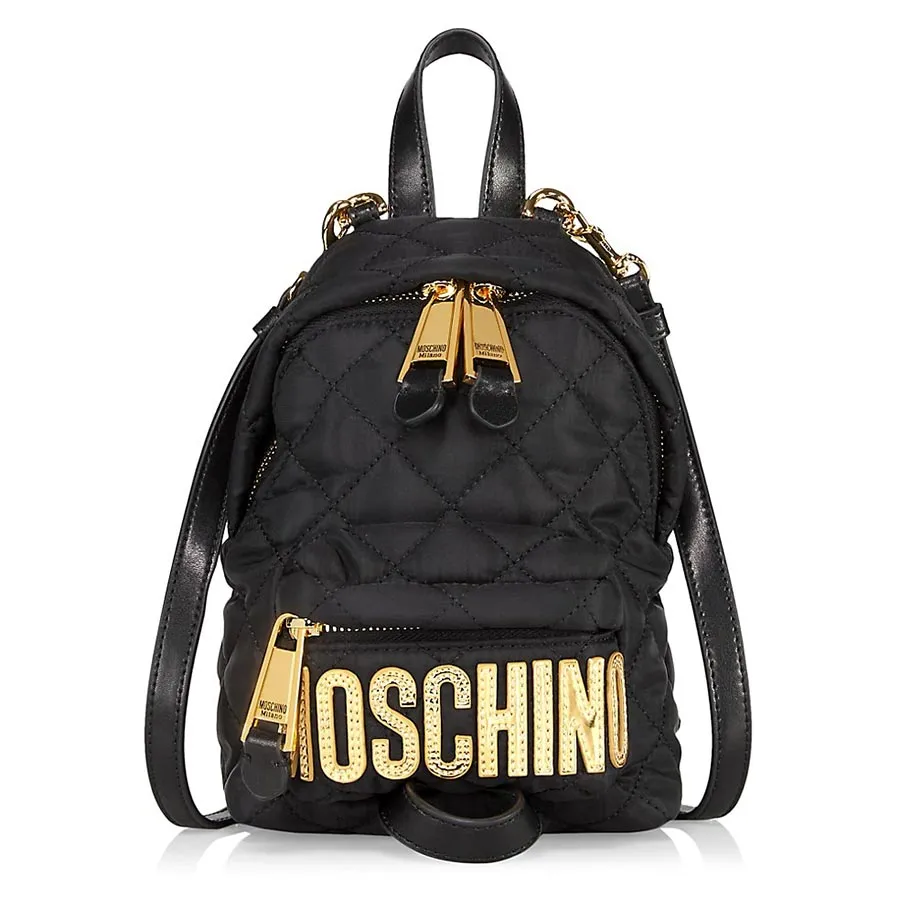 Balo Moschino Logo Quilted Nylon Backpack Màu Đen Vua Hàng Hiệu