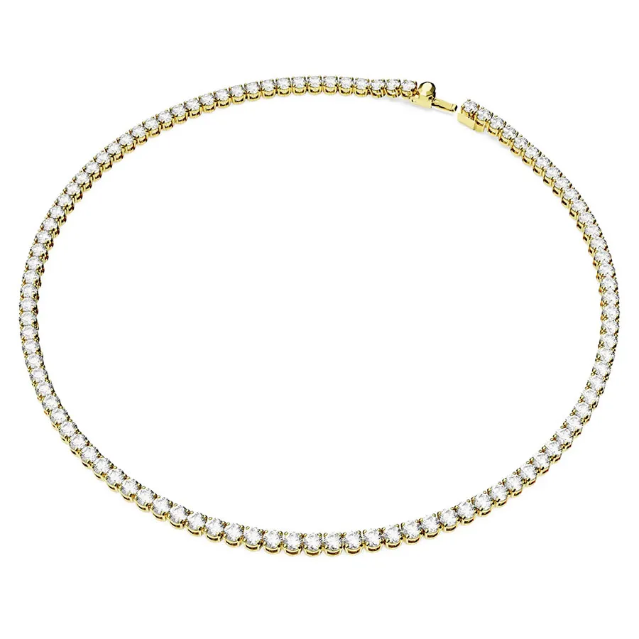 Trang sức Vàng trắng - Dây Chuyền Swarovski Matrix Tennis Necklace Round Cut, Small, White, Gold-Tone Plated 5657667 Màu Vàng Trắng - Vua Hàng Hiệu