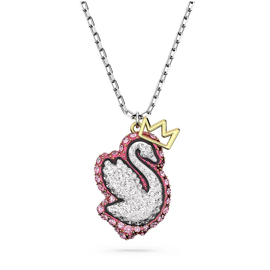 Trang sức Hồng - Dây Chuyền Swarovski Pop Swan Pendant Swan, Pink, Rhodium Plated 5649200 Màu Hồng - Vua Hàng Hiệu