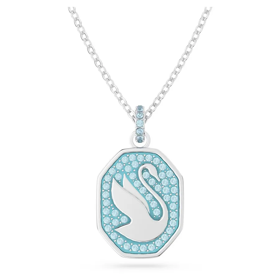 Dây Chuyền Swarovski Signum Pendant Swan, Long, Blue, Rhodium Plated ...