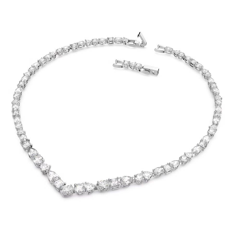 Swarovski Jewellery Swarovski Deluxe Tennis Round Cut Silver Tone Necklace  38cm - Jewellery from Faith Jewellers UK