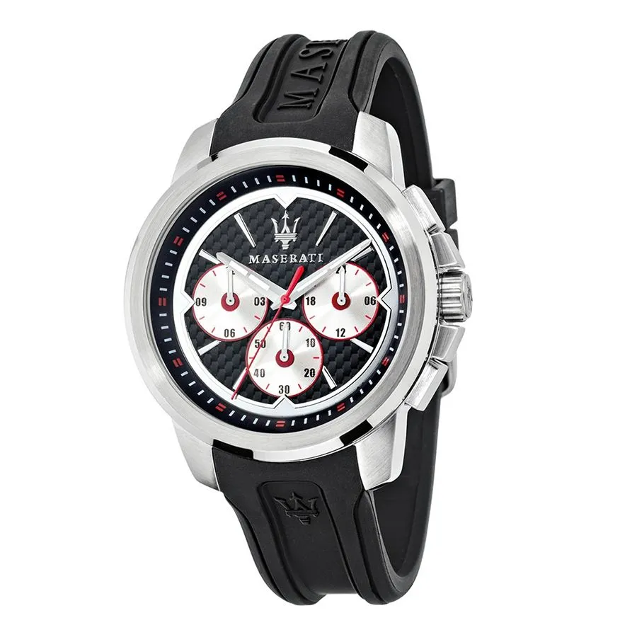 Maserati - Đồng Hồ Nam Maserati Sfida Chronograph Black Silver Dial Mens R8851123001 Màu Đen - Bạc - Vua Hàng Hiệu