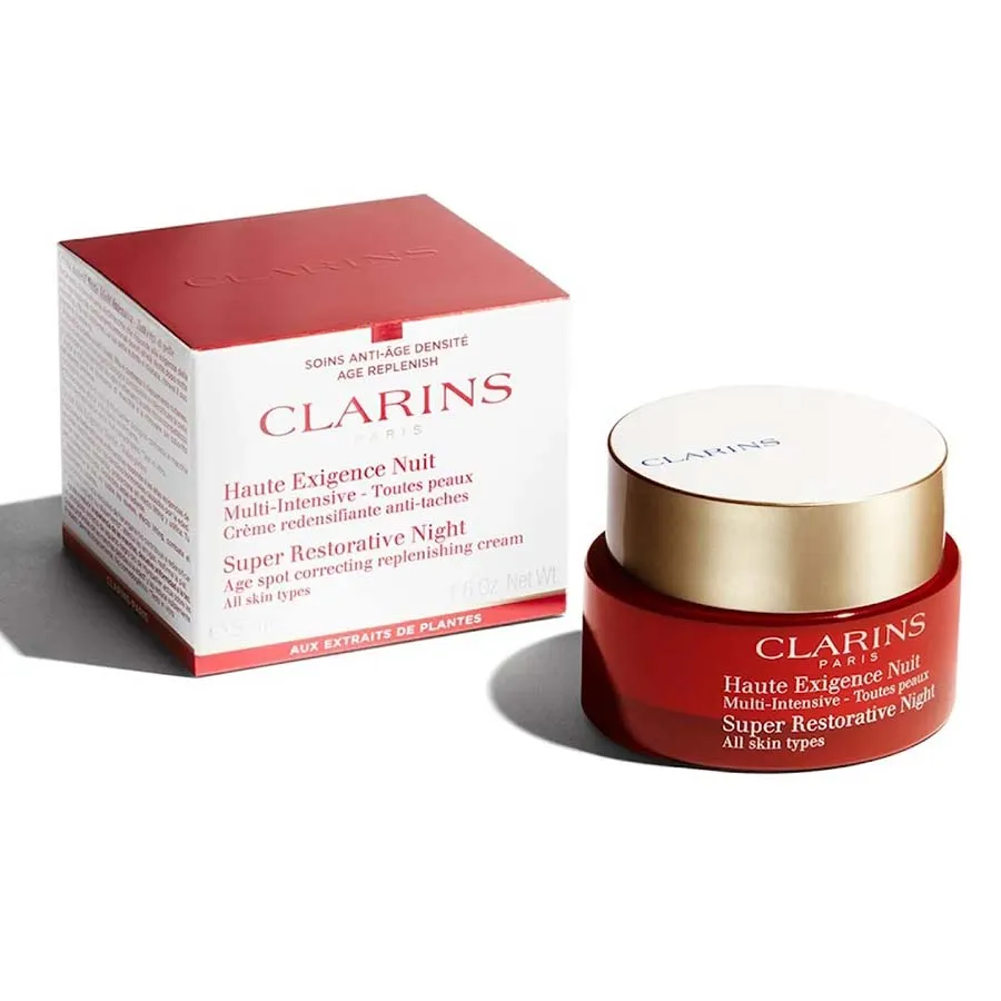 Clarins - Kem Dưỡng Đêm Trẻ Hóa Da Chuyên Sâu Cho Làn Da Tuổi 45+ Clarins Super Restorative Night Cream 50ml - Vua Hàng Hiệu