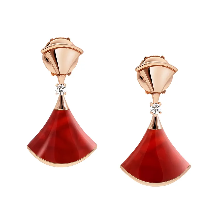 Trang sức Bvlgari - Khuyên Tai Bvlgari Divas’ Dream Earrings 356749 Màu Đỏ/ Vàng Hồng (Chế Tác) - Vua Hàng Hiệu