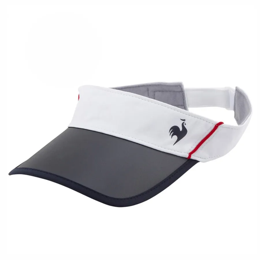 Mũ nón Mũ nửa đầu - Mũ Le Coq Sportif Tennis Sun Protection Running Training Cap Hat QTCTJC12 Màu Xám Trắng Đen - Vua Hàng Hiệu