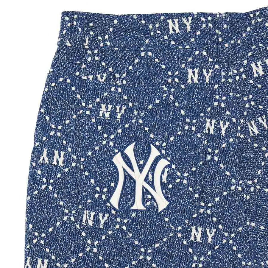 MLB korea■新作*MONOGRAM GRADATION JACQUARD DENIM SKIRT Quần Short MLB Diamond Monogram Jacquard Denim New York