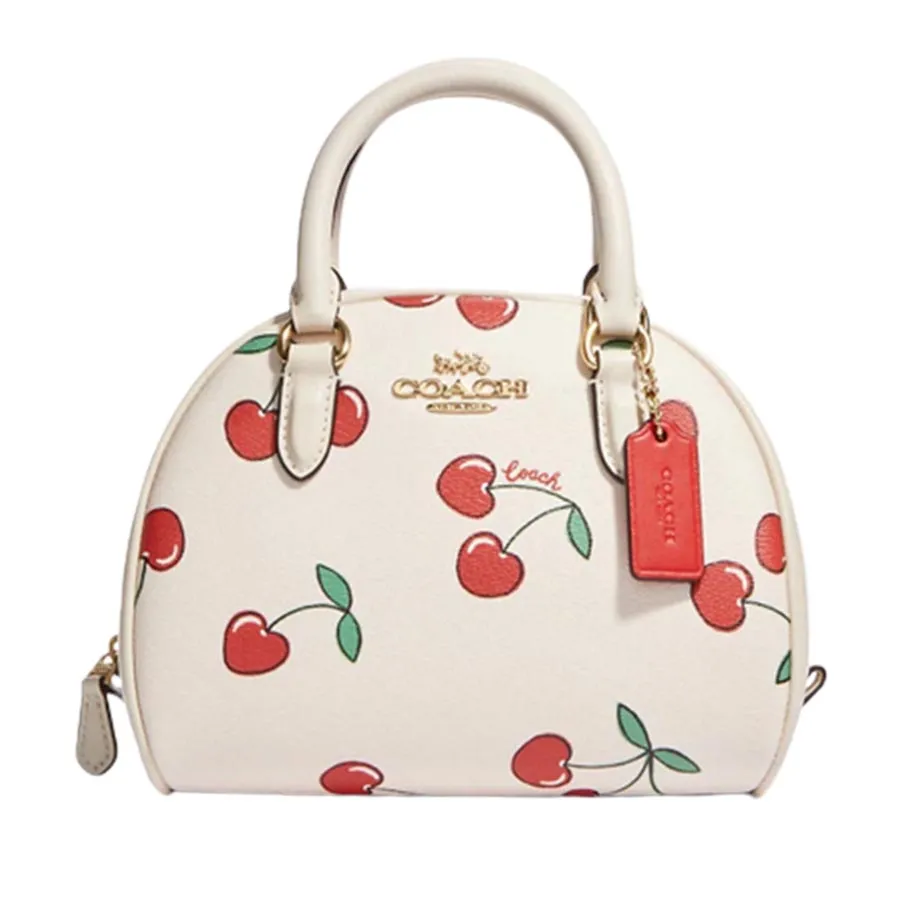 Coach CE653 Heart Crossbody With Heart Cherry Print In Gold/Light