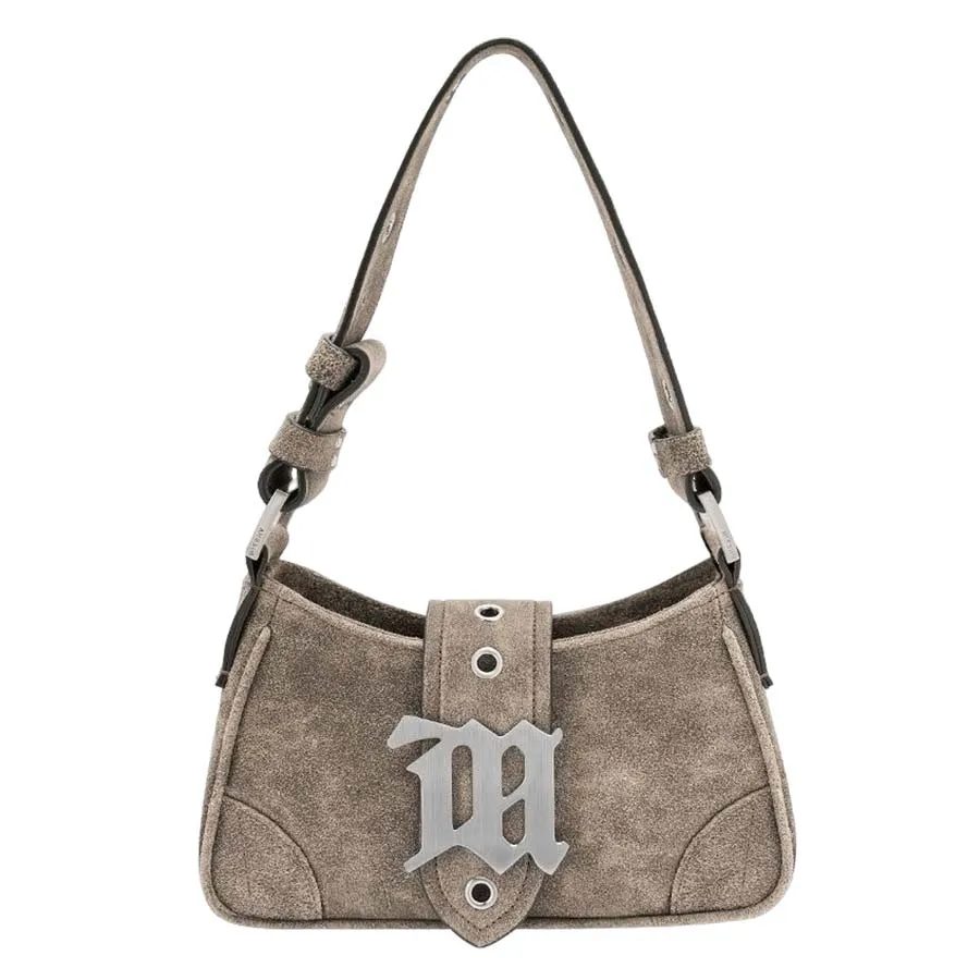 Túi Đeo Vai Misbhv Cracked Leather Small Shoulder Bag Màu Xám