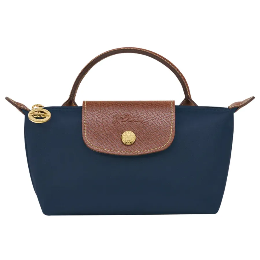 Túi Xách Longchamp Le Pliage Original Pouch With Handle 34175089P68 Màu Xanh Nâu