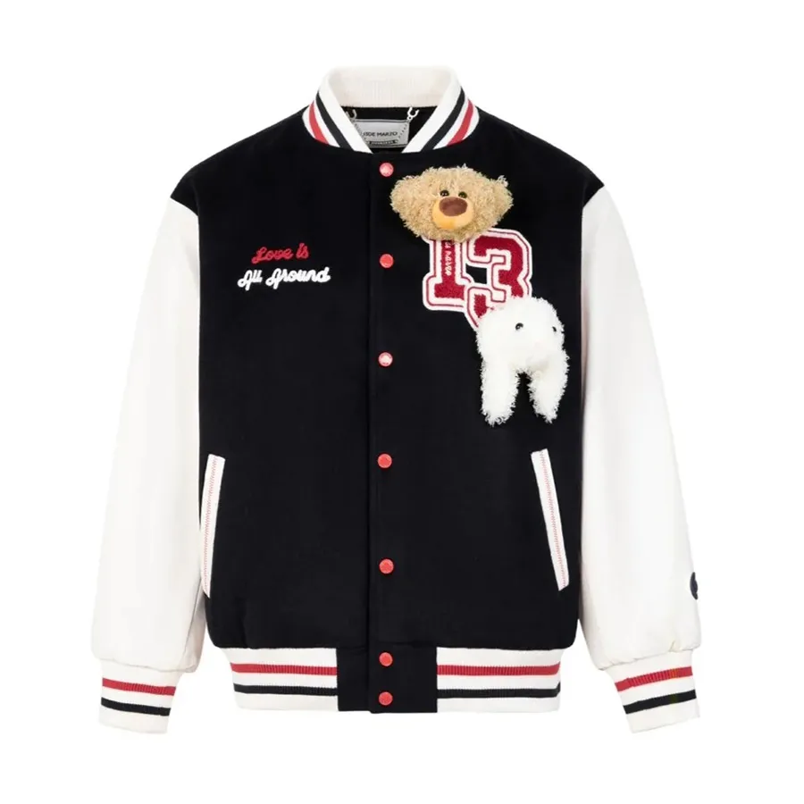 Áo Khoác 13 De Marzo Bear Wearing Baseball Jacket Beacon