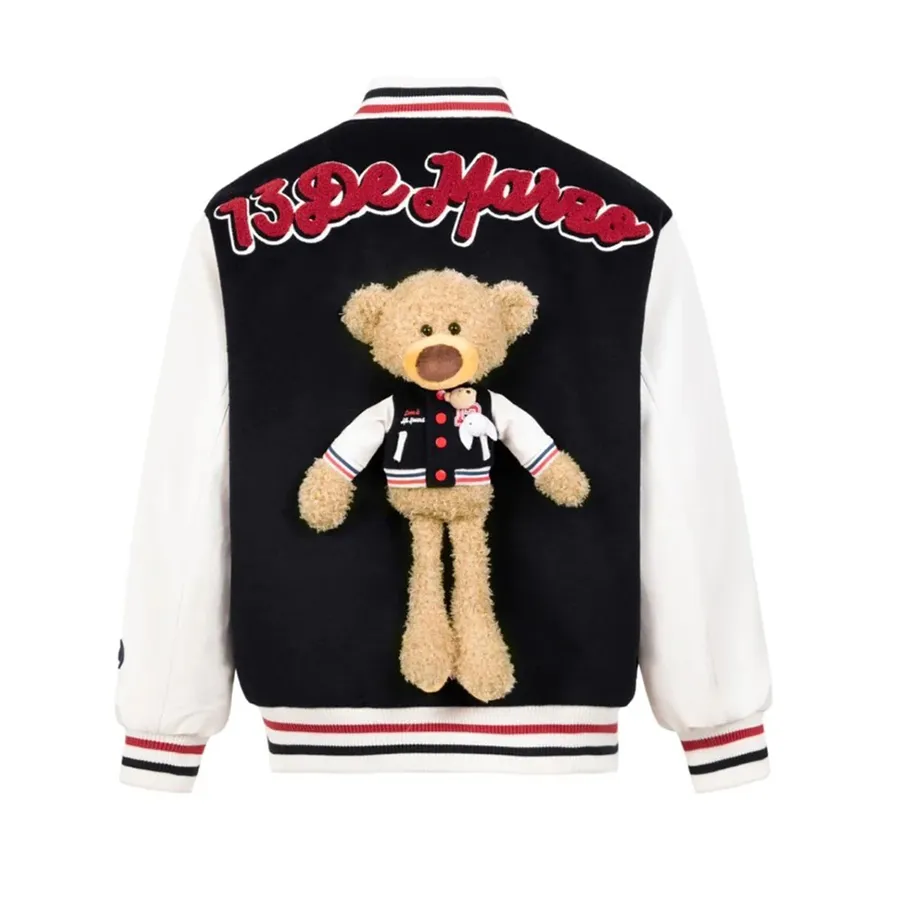 Áo Khoác 13 De Marzo Bear Wearing Baseball Jacket Beacon Blue FR