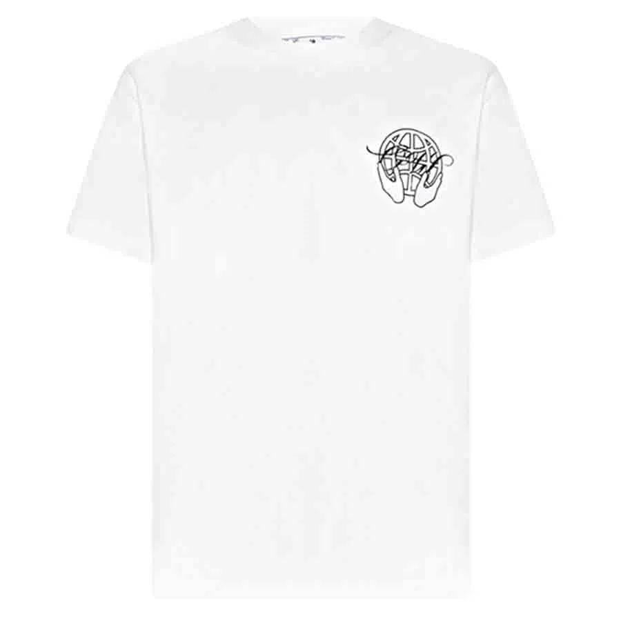 Thời trang Off-White - Áo Phông Nam Off-White Tshirt White With Logo Hand Arrow Printed OMAA038S23JER0030110 Màu Trắng Size XXS - Vua Hàng Hiệu
