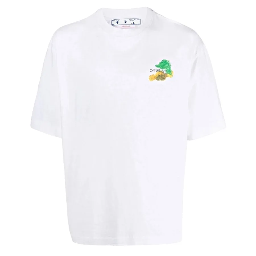 Thời trang Off-White - Áo Phông Nam Off-White White With Logo Brush Arrow Printed Tshirt OMAA120S23JER0010184 Màu Trắng - Vua Hàng Hiệu