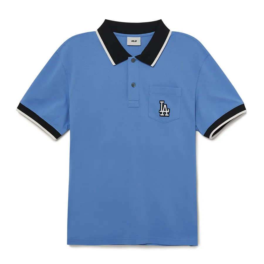 Thời trang MLB Xanh Blue - Áo Polo Nam MLB LA Dodgers 3LPQB0133-07CBL Màu Xanh Blue Size L - Vua Hàng Hiệu