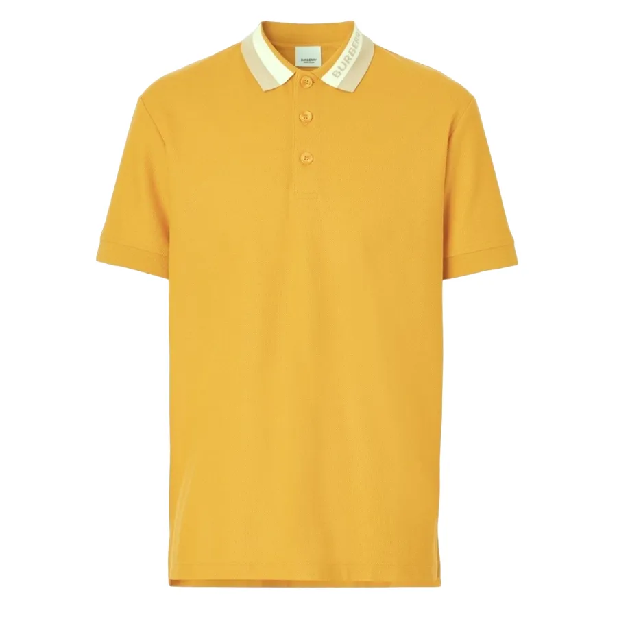 Thời trang Burberry Vàng - Áo Polo Nam Burberry Yellow Contrast-Collar Pique 8065407 Màu Vàng - Vua Hàng Hiệu