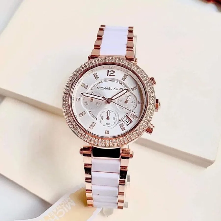dong ho michael kors parker chronograph white dial ladies watch mk5774 6441f587aca98 21042023093135