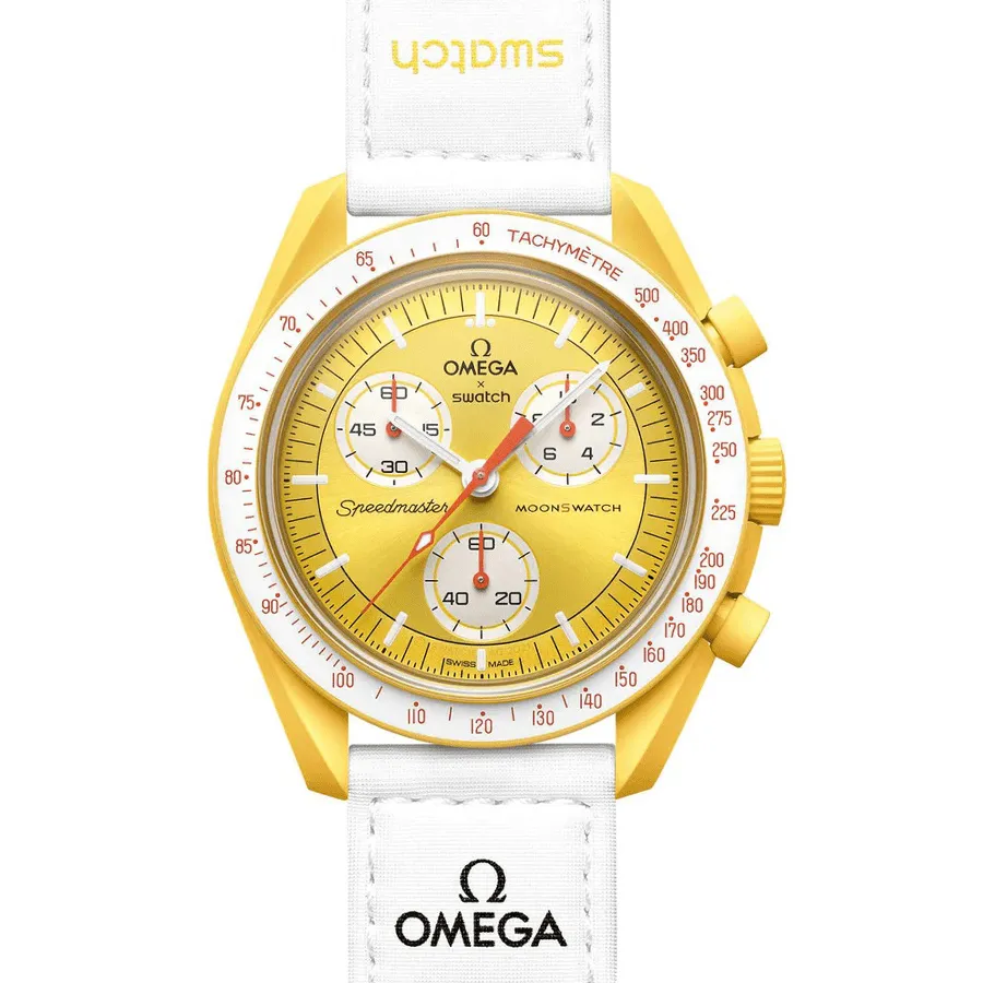 Đồng hồ Omega - Đồng Hồ Nam Omega MoonSwatch Mission To The Sun SO33J100 Màu Vàng Phối Trắng - Vua Hàng Hiệu