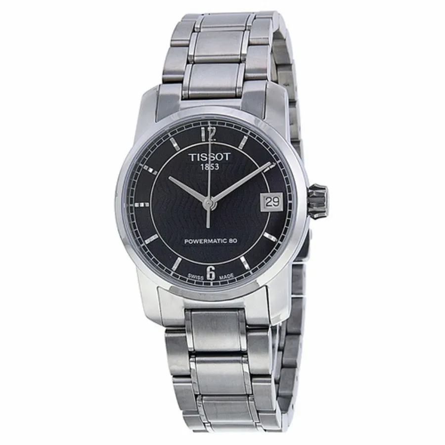Đồng Hồ Nữ Tissot T-Classic Automatic Black Dial Titanium Ladies T087.207.44.057.00 Màu Bạc