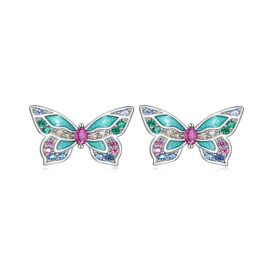 Trang sức Kya Jewel Mã giảm giá - Khuyên Tai Nữ Kya Jewel Butterfly Đá CZ Cao Cấp E184 Phối Màu - Vua Hàng Hiệu