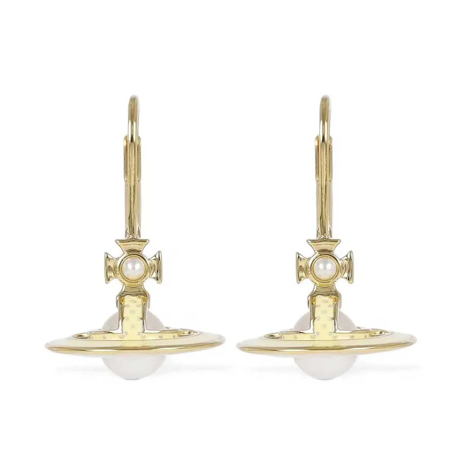 Vivienne Westwood - Khuyên Tai Nữ Vivienne Westwood Simonetta Faux Pearl Drop Earrings 77I-VXF072 Màu Vàng - Vua Hàng Hiệu