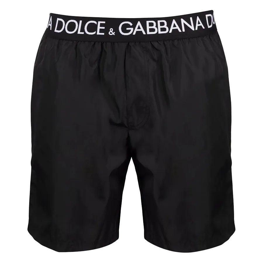 Dolce & Gabbana 100%Polyester - Quần Short Nam Dolce & Gabbana D&G Logo Waistband Swimming Màu Đen Size S - Vua Hàng Hiệu
