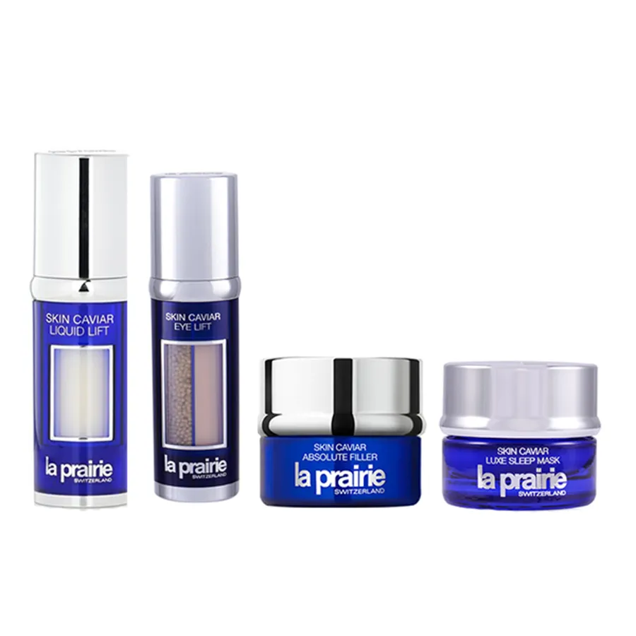 Mỹ phẩm La Prairie - Combo Dưỡng Da La Prairie Skin Caviar Mini 4 Món (Liquid Lift 5ml + Eye Lift 3ml + Absolute Filler 5ml + Luxe Sleep Mask 5ml) - Vua Hàng Hiệu