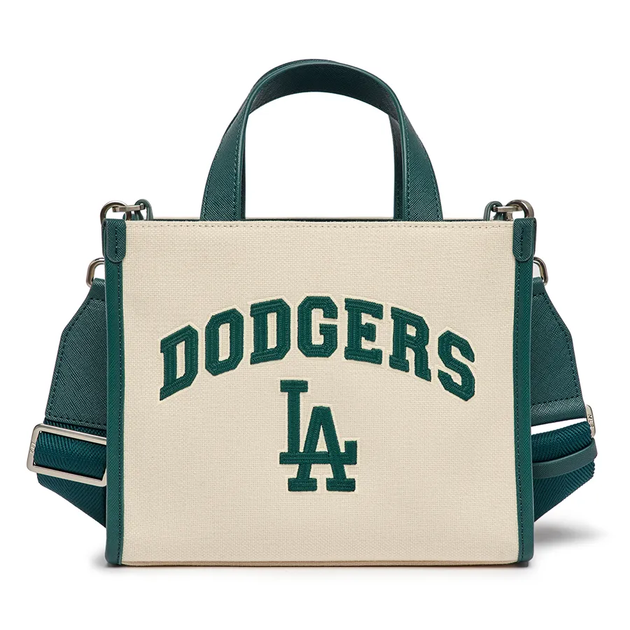 Túi xách Cotton / Polyester - Túi Tote MLB Varsity LA Dodgers 3AORS083N-07CRD Màu Kem Xanh - Vua Hàng Hiệu