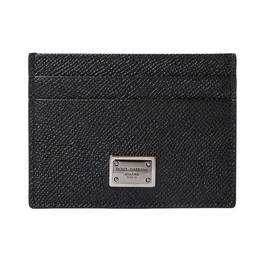 Ví Nam Dolce & Gabbana D&G Black Leather With Logo Plaque Calfskin ...